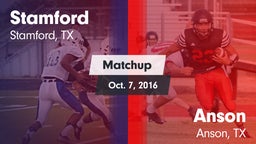 Matchup: Stamford  vs. Anson  2016