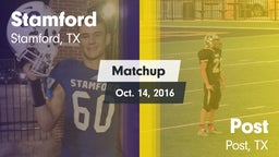 Matchup: Stamford  vs. Post  2016