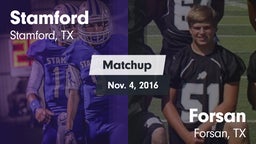 Matchup: Stamford  vs. Forsan  2016