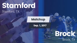 Matchup: Stamford  vs. Brock  2017