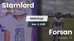 Matchup: Stamford  vs. Forsan  2018