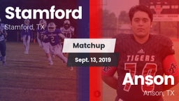 Matchup: Stamford  vs. Anson  2019