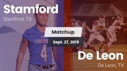 Matchup: Stamford  vs. De Leon  2019