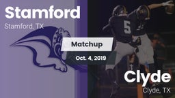 Matchup: Stamford  vs. Clyde  2019