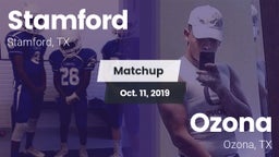 Matchup: Stamford  vs. Ozona  2019