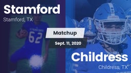 Matchup: Stamford  vs. Childress  2020