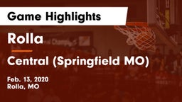 Rolla  vs Central  (Springfield MO) Game Highlights - Feb. 13, 2020