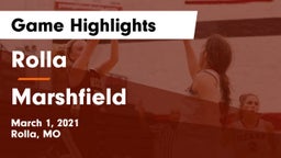 Rolla  vs Marshfield  Game Highlights - March 1, 2021
