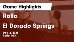 Rolla  vs El Dorado Springs  Game Highlights - Dec. 2, 2023