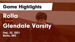 Rolla  vs Glendale Varsity Game Highlights - Feb. 22, 2021