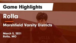 Rolla  vs Marshfield Varsity Districts Game Highlights - March 5, 2021