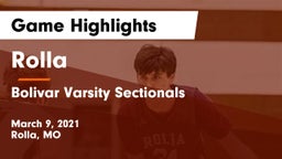 Rolla  vs Bolivar Varsity Sectionals Game Highlights - March 9, 2021