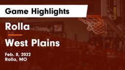 Rolla  vs West Plains  Game Highlights - Feb. 8, 2022