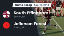 Recap: South Effingham  vs. Jefferson Forest  2018