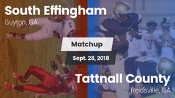Matchup: South Effingham vs. Tattnall County  2018