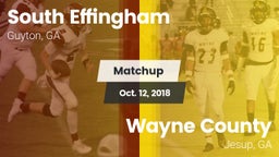 Matchup: South Effingham vs. Wayne County  2018