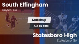 Matchup: South Effingham vs. Statesboro High 2018