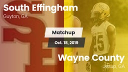 Matchup: South Effingham vs. Wayne County  2019