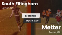Matchup: South Effingham vs. Metter  2020
