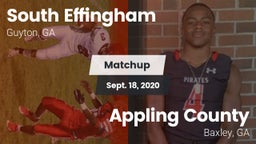 Matchup: South Effingham vs. Appling County  2020