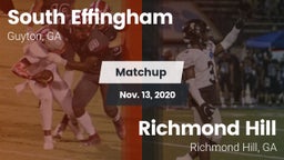 Matchup: South Effingham vs. Richmond Hill  2020