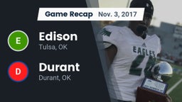 Recap: Edison  vs. Durant  2017