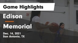 Edison  vs Memorial  Game Highlights - Dec. 14, 2021