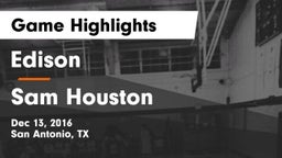Edison  vs Sam Houston  Game Highlights - Dec 13, 2016