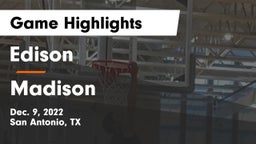 Edison  vs Madison  Game Highlights - Dec. 9, 2022