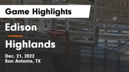 Edison  vs Highlands  Game Highlights - Dec. 21, 2022