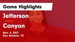 Jefferson  vs Canyon  Game Highlights - Nov. 4, 2021