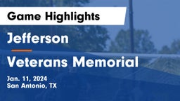 Jefferson  vs Veterans Memorial Game Highlights - Jan. 11, 2024