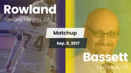 Matchup: Rowland  vs. Bassett  2017