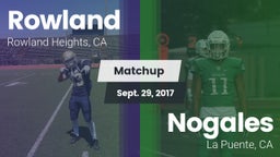 Matchup: Rowland  vs. Nogales  2017