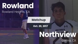 Matchup: Rowland  vs. Northview  2017