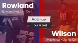 Matchup: Rowland  vs. Wilson  2018