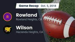 Recap: Rowland  vs. Wilson  2018