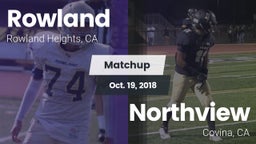 Matchup: Rowland  vs. Northview  2018