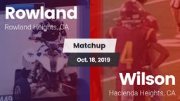 Matchup: Rowland  vs. Wilson  2019