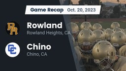 Recap: Rowland  vs. Chino  2023