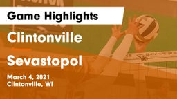 Clintonville  vs Sevastopol  Game Highlights - March 4, 2021