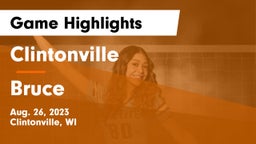 Clintonville  vs Bruce  Game Highlights - Aug. 26, 2023
