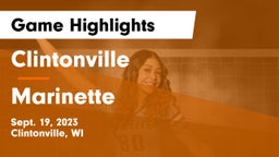 Clintonville  vs Marinette  Game Highlights - Sept. 19, 2023