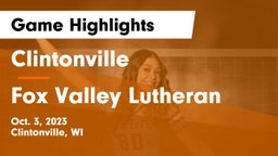 Clintonville  vs Fox Valley Lutheran  Game Highlights - Oct. 3, 2023