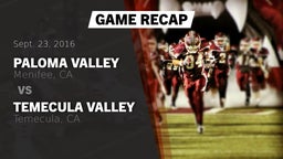 Recap: Paloma Valley  vs. Temecula Valley  2016