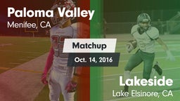 Matchup: Paloma Valley High vs. Lakeside  2016