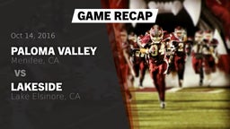 Recap: Paloma Valley  vs. Lakeside  2016