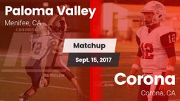 Matchup: Paloma Valley High vs. Corona  2017