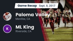 Recap: Paloma Valley  vs. ML King  2017