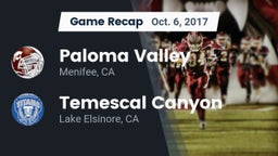 Recap: Paloma Valley  vs. Temescal Canyon  2017